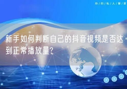 新手如何判断自己的抖音视频是否达到正常播放量?