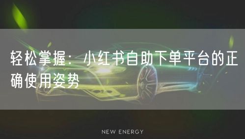轻松掌握：小红书自助下单平台的正确使用姿势