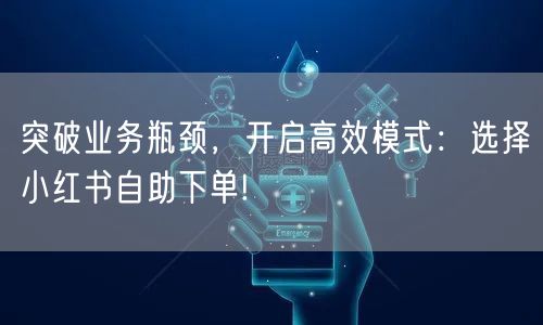 突破业务瓶颈，开启高效模式：选择小红书自助下单!